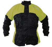 Richa Rain Warrior Waterproof Motorcycle Over Jacket - Black / Fluo Yellow