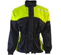 Richa Rain Warrior Waterproof Motorcycle Over Jacket - Black / Fluo Yellow