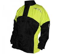 Richa Rain Warrior Waterproof Motorcycle Over Jacket - Black / Fluo Yellow