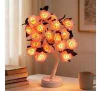 Richaa 18 LED Rose Flower Tree Lamp, LED Twinkle Rose Tree Table Lamp, Cute Fairy Light-Up Flower for Bedroom, Living Room, Party, Wedding, Birthday, Christmas Decor-2