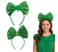 Richaa 2PCS St Patricks Day Headband Women, Green St Paddys Day Headband, St Patricks Day Accessories for Adults Party Costume Headwear