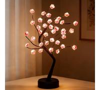 Richaa 36 LED Cherry Blossom Lamp, 19inch Twinkle Cherry Blossom Night Lights, Cute Fairy Light up Flower for Room Bedroom Christmas Decorative Indoor Decor
