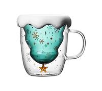 Richaa Experience The Magic of Christmas Double Walled Glass Cup Perfect for Coffee Tea and More