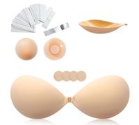 Richaa Reusable Backless Bra Push up, Invisible Stick on Bra for Backless Dresses, Strapless Bra for Wedding, Party, Swimwear