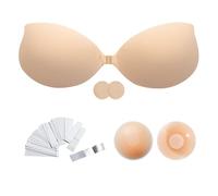 Richaa Reusable Sticky Bra, Invisible Stick on Bra for Backless Dresses, Strapless Bra for Wedding, Party, Swimwear