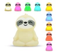 Richaa Sloth Night Light with Color Change - Warm Light Touch Control Bedside Lamp, Squishy Soft Silicone Calming Nightlight, Nursery, Gift Idea