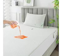 RICHAIR - Bamboo Waterproof Mattress Protector 130x190cm, 3D Air Fabric Breathable Premium Mattress Cover with One Pillowcase, Hypoallergenic & Soft Breathable Cover