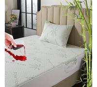 RICHAIR - Bamboo Waterproof Mattress Protector 160x200cm, 3D Air Fabric Breathable Premium Mattress Cover with One Pillowcase, Hypoallergenic & Soft Breathable Cover