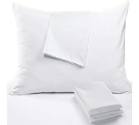 RICHAIR - Pillow Protector 60 x 60 cm Set of 2 Waterproof - Pillow Case with Zip - Breathable and Anti-Bug & Dust Mite - White Polyester Pillow Protector