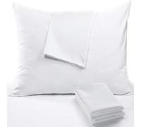 RICHAIR - Pillow Protector 80 x 80 cm Set of 2 Waterproof - Pillow Case with Zip - Breathable and Anti-Bug & Dust Mite - White Polyester Pillow Protector