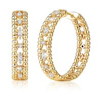 Richapex Infinity Hoop Earrings for Women, 18k Gold Plated Brass Eternal Symbol Earrings with Cubic Zirconia, Hypoallergenic Lightweight Jewellery Gift for Her