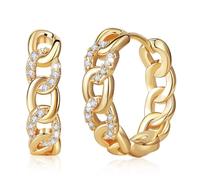 Richapex Infinity Hoop Earrings for Women, 18k Gold Plated Brass Eternal Symbol Earrings with Cubic Zirconia, Hypoallergenic Lightweight Jewellery Gift for Her