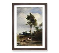 Richard Bonington Horse Halt Framed Print | A2 Walnut Framed Wall Art | Ready to Hang | Modern Animal Picture | Living Room Bedroom Lounge Office