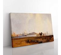 Richard Bonington Landscape near Quilleboeuf Classic Painting Canvas Wall Art Print Ready to Hang, Framed Picture for Living Room Bedroom Home Office Décor, 60x40 cm (24x16 Inch)