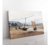 Richard Bonington Near Honfleur Classic Painting Canvas Wall Art Print Ready to Hang, Framed Picture for Living Room Bedroom Home Office Décor, 60x40 cm (24x16 Inch)