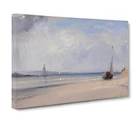 Richard Bonington The Boats Classic Painting Canvas Wall Art Print Ready to Hang, Framed Picture for Living Room Bedroom Home Office Décor, 24x16 Inch (60x40 cm)