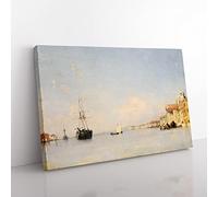 Richard Bonington The Giudecca in Venice Classic Painting Canvas Wall Art Print Ready to Hang, Framed Picture for Living Room Bedroom Home Office Décor, 60x40 cm (24x16 Inch)