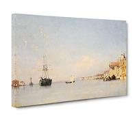 Richard Bonington The Giudecca in Venice Classic Painting Canvas Wall Art Print Ready to Hang, Framed Picture for Living Room Bedroom Home Office Décor, 24x16 Inch (60x40 cm)