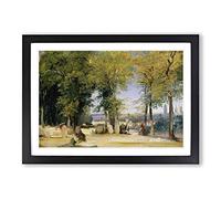 Richard Bonington View Near Rouen Framed Print | A2 Black Framed Wall Art | Ready to Hang | Modern Nature Picture | Living Room Bedroom Lounge Office