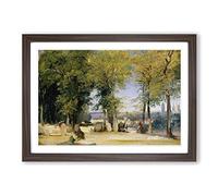 Richard Bonington View Near Rouen Framed Print | A2 Walnut Framed Wall Art | Ready to Hang | Modern Nature Picture | Living Room Bedroom Lounge Office