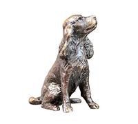 Richard Cooper & Company Solid Bronze Miniature Spaniel, Rich Brown Chestnut Patina, 2.2 x 2.4 x 3.5 cm