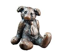 Richard Cooper & Company Solid Bronze Miniature Teddy Bear 'Edgar', Rich Brown Chestnut Patina, 3.2 x 3.2 x 4 cm