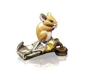 Richard Cooper Studio Cold Cast Bronze Mouse Artist's Little Helper by Michael Simpson - Hand Painted 263BR