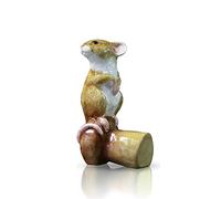Richard Cooper Studio Fine Mouse on Champagne Cork, Hand Painted Bone China, 3.4 x 3.3 x 6 cm