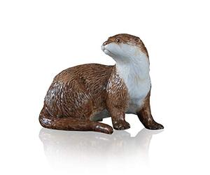 Richard Cooper Studio Fine Otter, Hand Painted Bone China, 5 x 3.5 x 4 cm