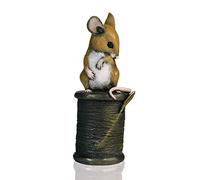Richard Cooper Studio - Hand Painted Cold Cast Bronze Mouse on Cotton Reel