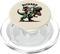 Richard Dabbing Astronaut on a Dinosaur Cartoon PopSockets PopGrip for MagSafe