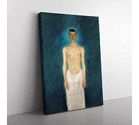 Richard Gerstl Self Portrait 2 Classic Painting Canvas Wall Art Print Ready to Hang, Framed Picture for Living Room Bedroom Home Office Décor, 60x40 cm (24x16 Inch)