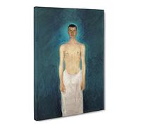 Richard Gerstl Self Portrait 2 Classic Painting Canvas Wall Art Print Ready to Hang, Framed Picture for Living Room Bedroom Home Office Décor, 24x16 Inch (60x40 cm)
