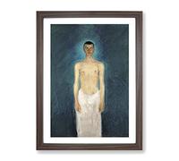 Richard Gerstl Self Portrait 2 Classic Painting Framed Print | A2 Walnut Framed Wall Art | Ready to Hang | Classic Historical Picture | Living Room Bedroom Lounge Office