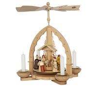 Richard Glaesser Pyramid of Christ Birth Nature for Tea Light and Candles from Seiffen in the Ore Mountains