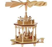 Richard Glässer Seiffen 01371 Christmas Pyramid Ore Mountains Christ Birth 1 Tier Natural