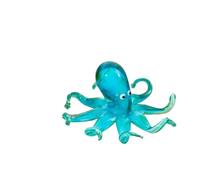 Richard Lang & Son Hand-Painted Glass Octopus Ornament - Blue & Green, Small Size