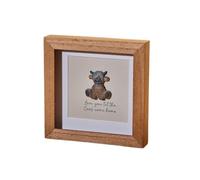 Richard Lang & Sons DOUGAL HIGHLAND COW COOS LOVE YOU TILL THE COOS COME HOME WOOD FRAMED RESIN PEBBLE PICTURE