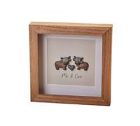 Richard Lang & Sons DOUGAL HIGHLAND COW ME & COO WOOD FRAMED RESIN PEBBLE PICTURE