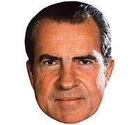 Richard Nixon (Black Hair) Celebrity Mask, Flat Card Face, Fancy Dress Mask