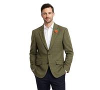 Richard Paul Green Check Herringbone Tweed Wool Blazer Jacket for Horse Racing, Casual Wear and Shooting (UK, Numeric, 40, Regular, Tall)