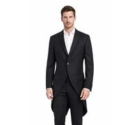 Richard Paul Men's Black Tailcoat Jacket, Slim Fit, 100% Wool, Lightweight, for Wedding and Royal Ascot (UK, Numeric, 42, Regular, Tall)