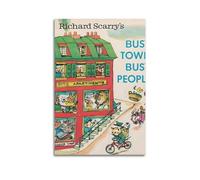 Richard Scarry's Book Busy Busy Town Cover (1) Canvas Poster Wall Art Poster Suitable for Room Aesthetics And Decoration Bedroom And Living Room Unframe-style 24x36inch(60x90cm)