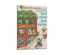 Richard Scarry's Book Busy Busy Town Cover (1) Canvas Poster Wall Art Poster Suitable for Room Aesthetics And Decoration Bedroom And Living Room Frame-style 20x30inch(50x75cm)