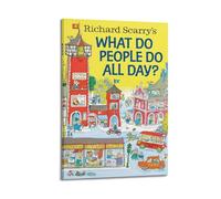 Richard Scarry's Book Busy Busy Town Cover Canvas Poster Wall Art Poster Suitable for Room Aesthetics And Decoration Bedroom And Living Room Frame-style 08x12inch(20x30cm)