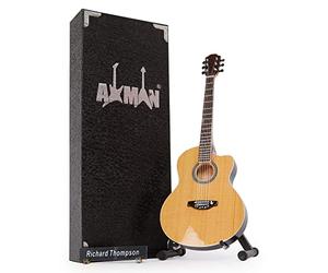 Richard Thompson - Miniature Guitar Replica - Music Gifts - Handmade Ornamental 1/4 Scale - Includes a Display Box, Name Tag and Miniature Guitar Stand