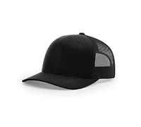 Richardson 112 Classic Six-Panel Adjustable Snapback Trucker Cap | Bulk Packs Available, Black, One size