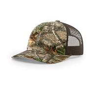 Richardson 112 Trucker Hat Structured Classic Adjustable 6 Panel Snapback Cap One Size Fits Most Adults, Men, Women or Youth, Realtree Edge/Brown, One size