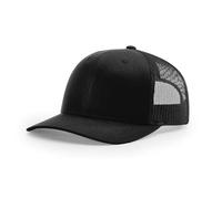 Richardson 112 Trucker Hat Structured Classic Adjustable 6 Panel Snapback Cap One Size Fits Most Adults, Men, Women or Youth, Black, One Size