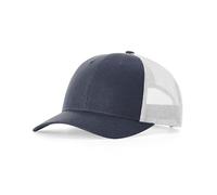 Richardson 115 Trucker Hat - Low Profile Adjustable Snapback Cap for Men & Women, Heather Navy/ Light Grey, One size
